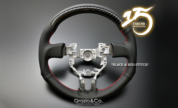 Grazio(グラージオ) トヨタ86 カーボンコンビステアリング(2)|ブラック×レッドステッチ