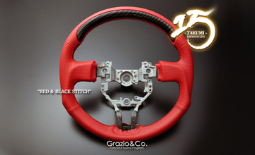 Grazio(グラージオ) トヨタ86 カーボンコンビステアリング|レッド×ブラックステッチ