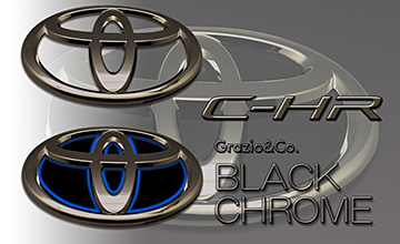 X10・X50系C-HR　エンブレムパーツ・ブラッククロームエンブレム　Grazio(グラージオ)/エンブレム(1)