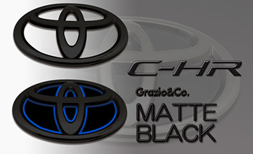 X10・X50系C-HR　エンブレムパーツ・ブラック・ホワイトエンブレム　Grazio(グラージオ)/マットカラーエンブレム(1)