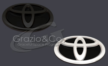 Grazio(グラージオ) 35系クラウンクロスオーバー用ブラック・ホワイトエンブレム