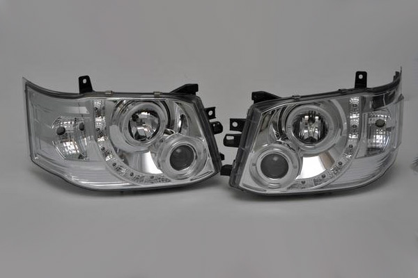 Revier レヴィーア 0系3型 ハイエース Ledイカリングプロジェクターヘッドライト Ledパーツ Hiace通販サイトauto Acp