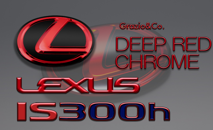 Grazio(グラージオ) レクサスIS エンブレムパーツ レッドクロームエンブレム E30系3型