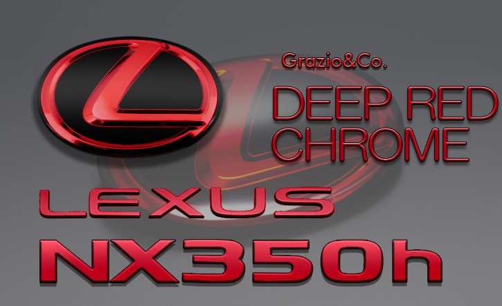 Grazio(グラージオ) レクサスNX エンブレムパーツ レッドクロームエンブレム 20系