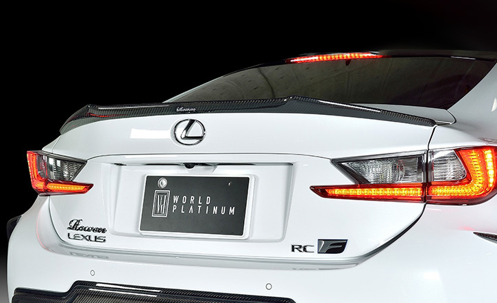 在庫あり】 レクサス RC F トランクスポイラー リアリップスポイラー<br>LEXUS USC10 2014 9-2019  ウイングエンドスポイラー 塗装済 ヒートブルーコントラストレイヤリング 8X1