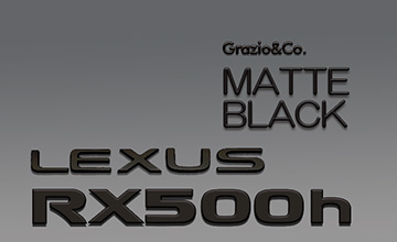 10系レクサスRX　エンブレムパーツ・ブラック・ホワイトエンブレム　Grazio(グラージオ)/エンブレム(1)