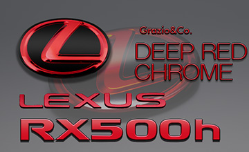 10系レクサスRX　エンブレムパーツ・レッドクロームエンブレム　Grazio(グラージオ)/エンブレム(1)