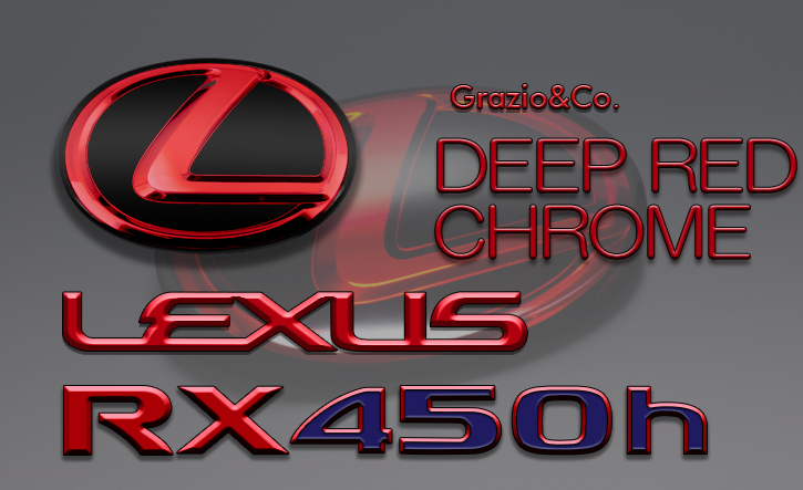 Grazio(グラージオ) レクサスRX エンブレムパーツ レッドクロームエンブレム L20系