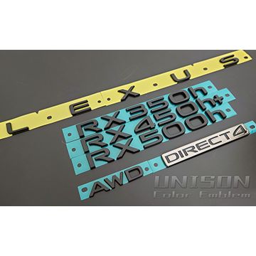 UNISON-純正エンブレム改　レクサスRX/10系　マットブラック(ツヤ消し黒)エンブレム（エンブレム）(1)