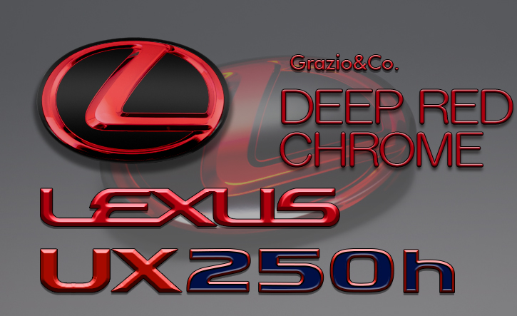 Grazio(グラージオ) レクサスUX エンブレムパーツ レッドクロームエンブレム 10系