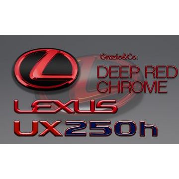 レクサスUX(10系)用レッドクロームエンブレム Grazio(グラージオ)