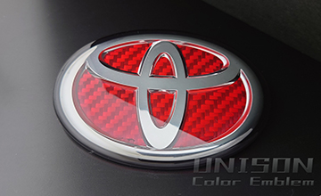 UNISON-純正エンブレム改　RAV4/50系　GRエンブレムレッドカーボン（エンブレム）(2)