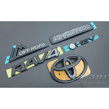RAV4用マットブラック(ツヤ消し黒)エンブレム UNISON-純正エンブレム改