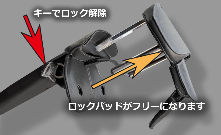 ヴェルファイア盗難防止用ステアリングロック TOM'S(トムス